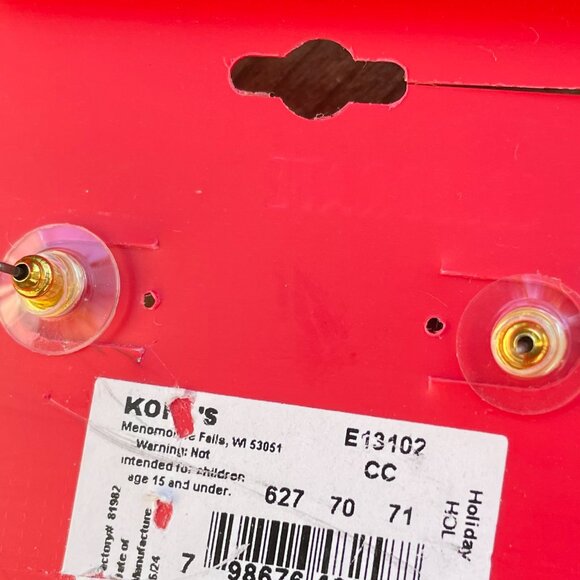 Celebrate Together Frenchie Holiday Lights Earrings Gold Tone - Picture 5 of 5